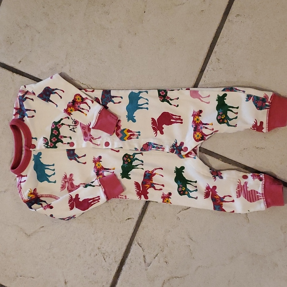 Little Blue House Alaska moose pajamas